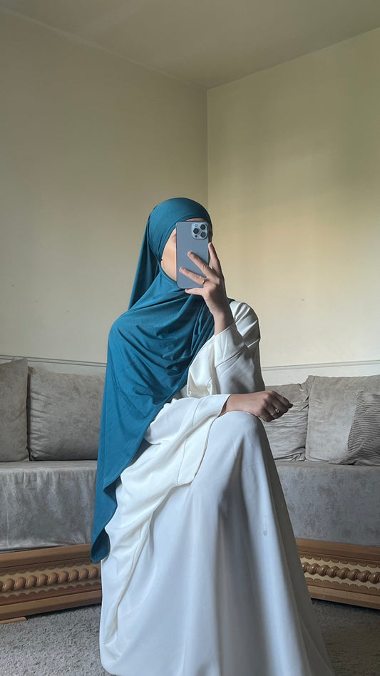 Voile jersey premium bleu canard