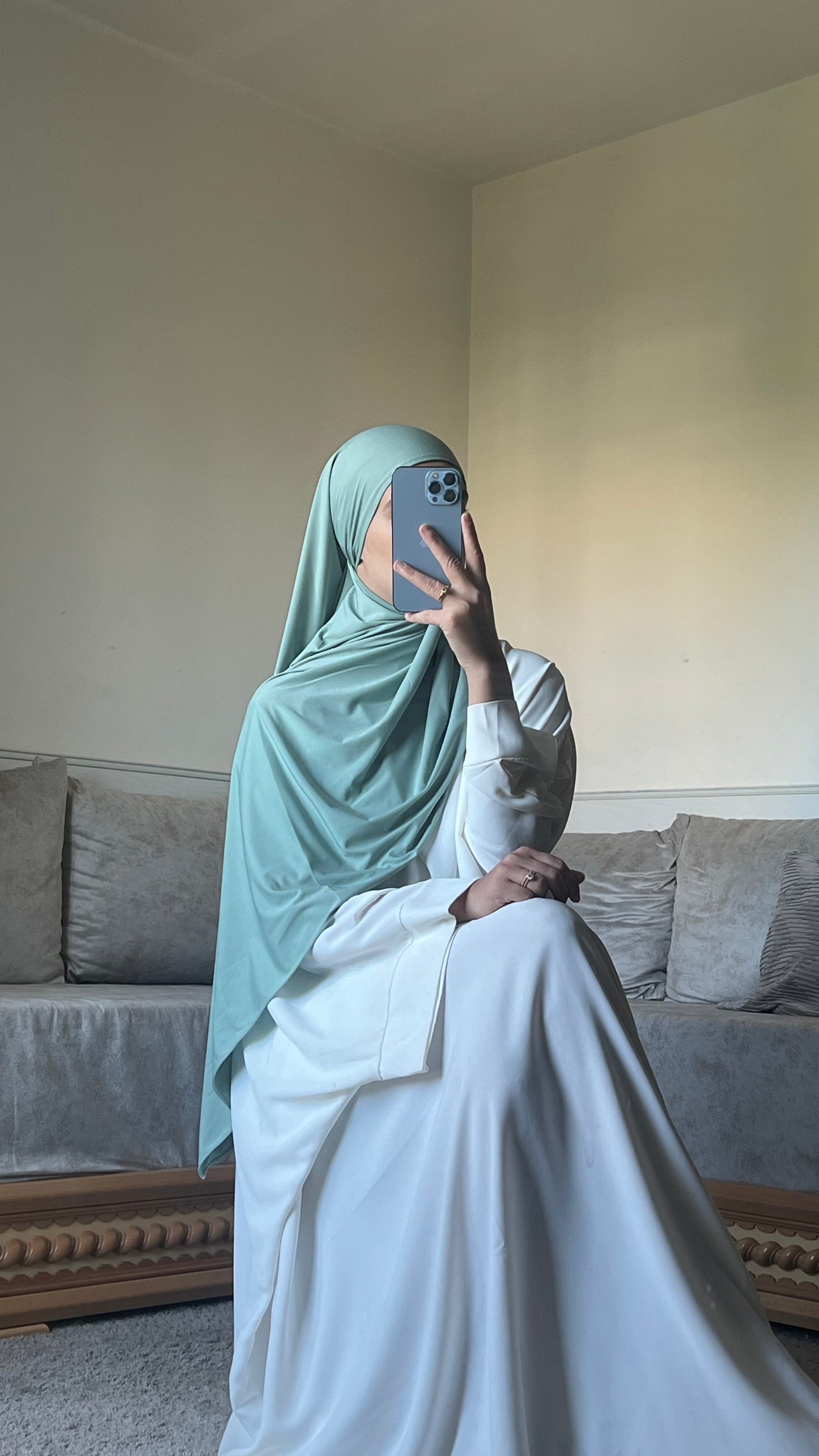 Voile jersey premium vert d’eau