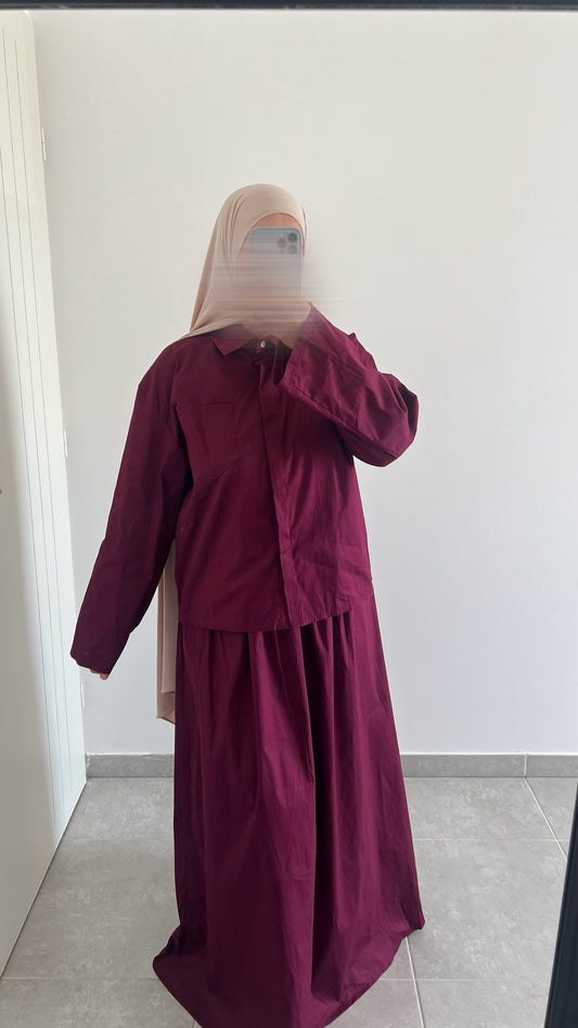 Set popeline bordeaux