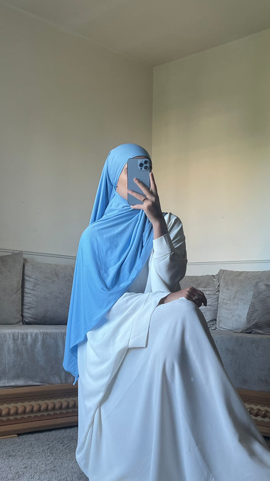 Voile jersey premium bleu ciel