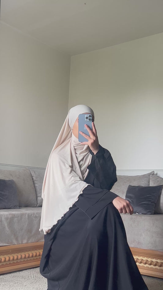 Voile jersey premium frisé beige