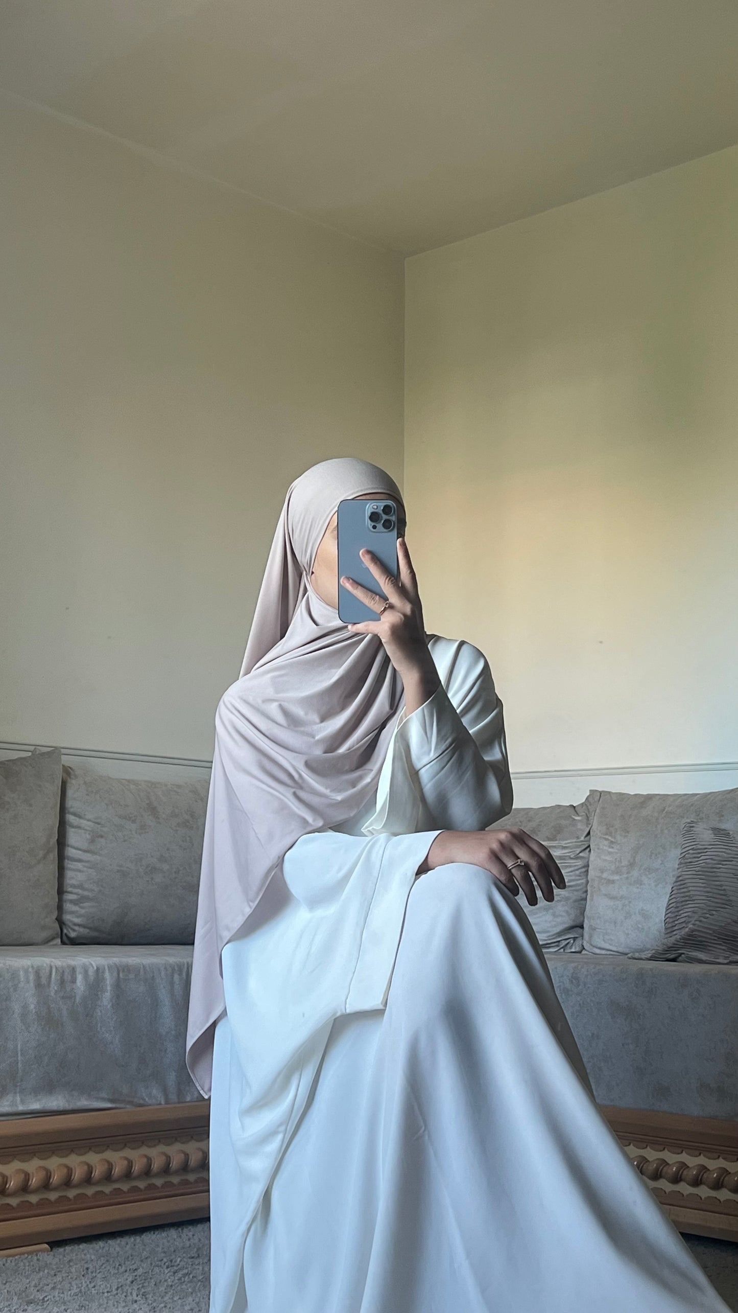 Voile jersey premium gris souris