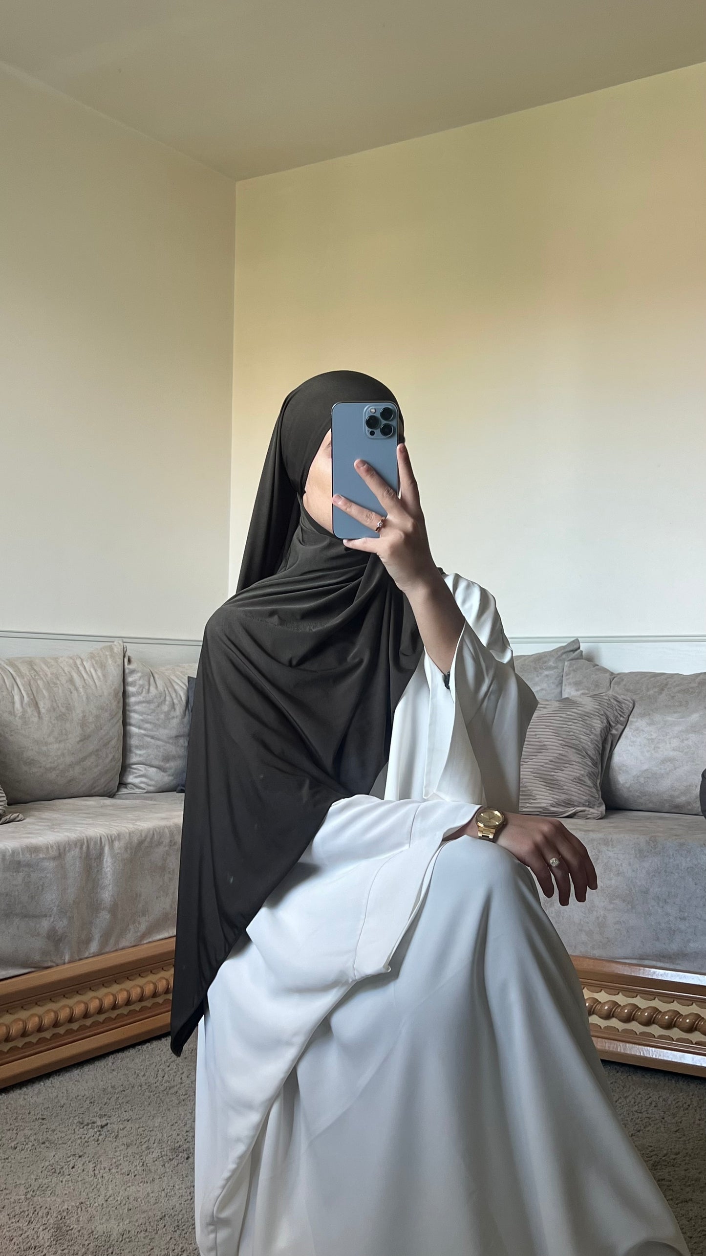 Voile jersey premium kaki foncé