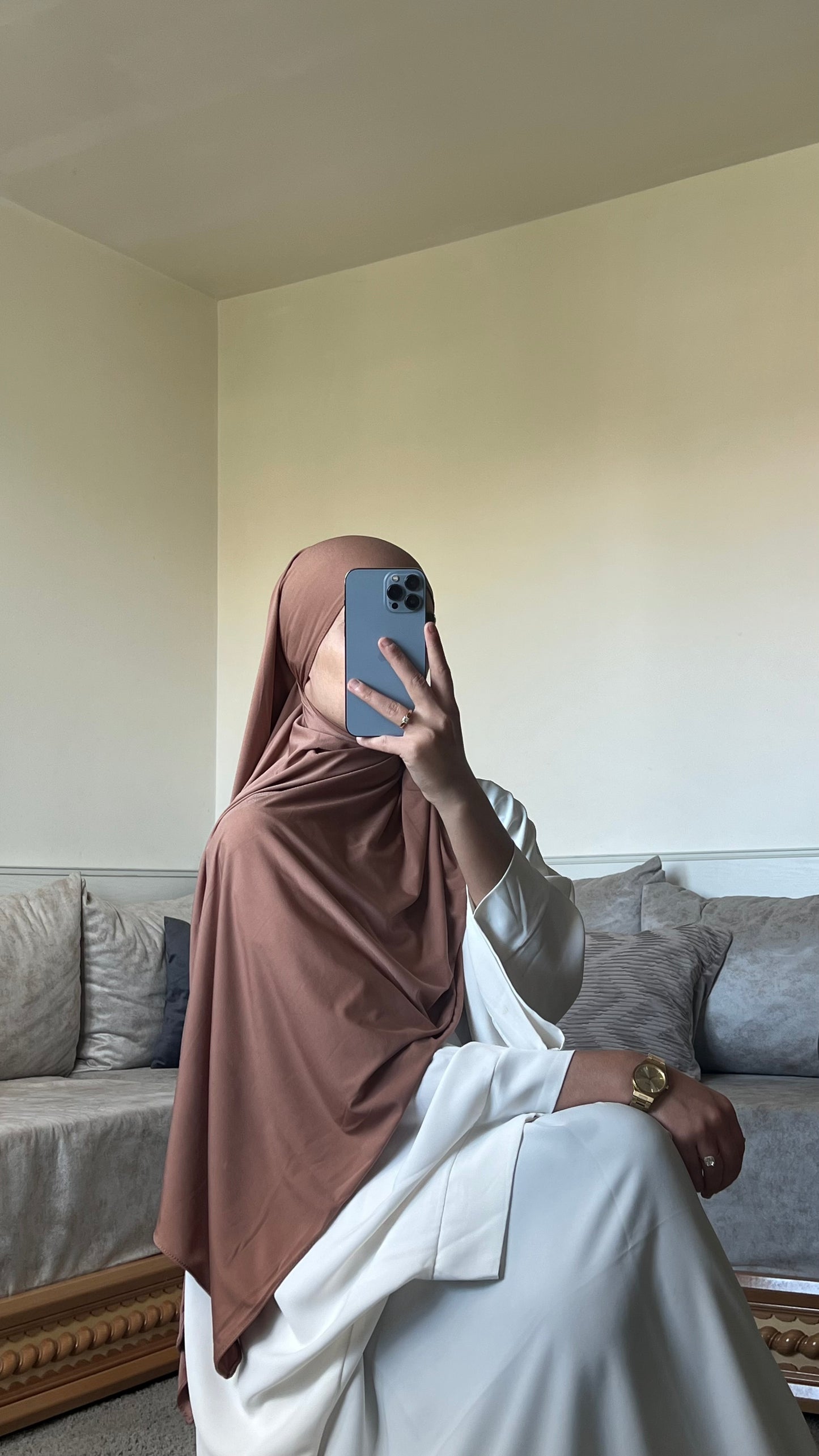 Voile jersey premium sable foncé