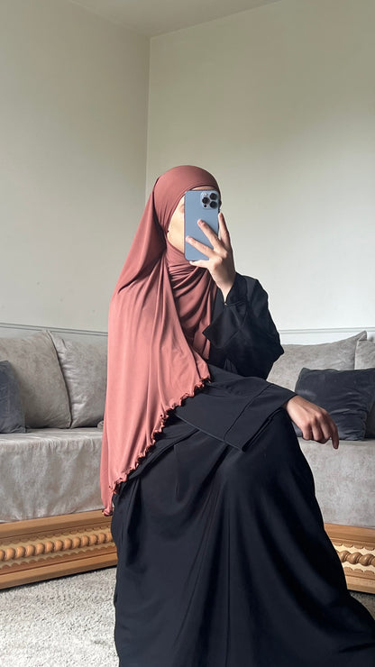 Voile jersey premium frisé rouille