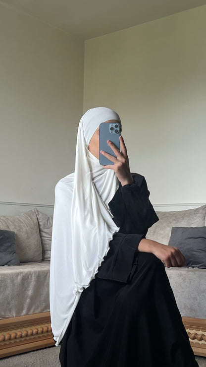 Voile jersey premium frisé blanc