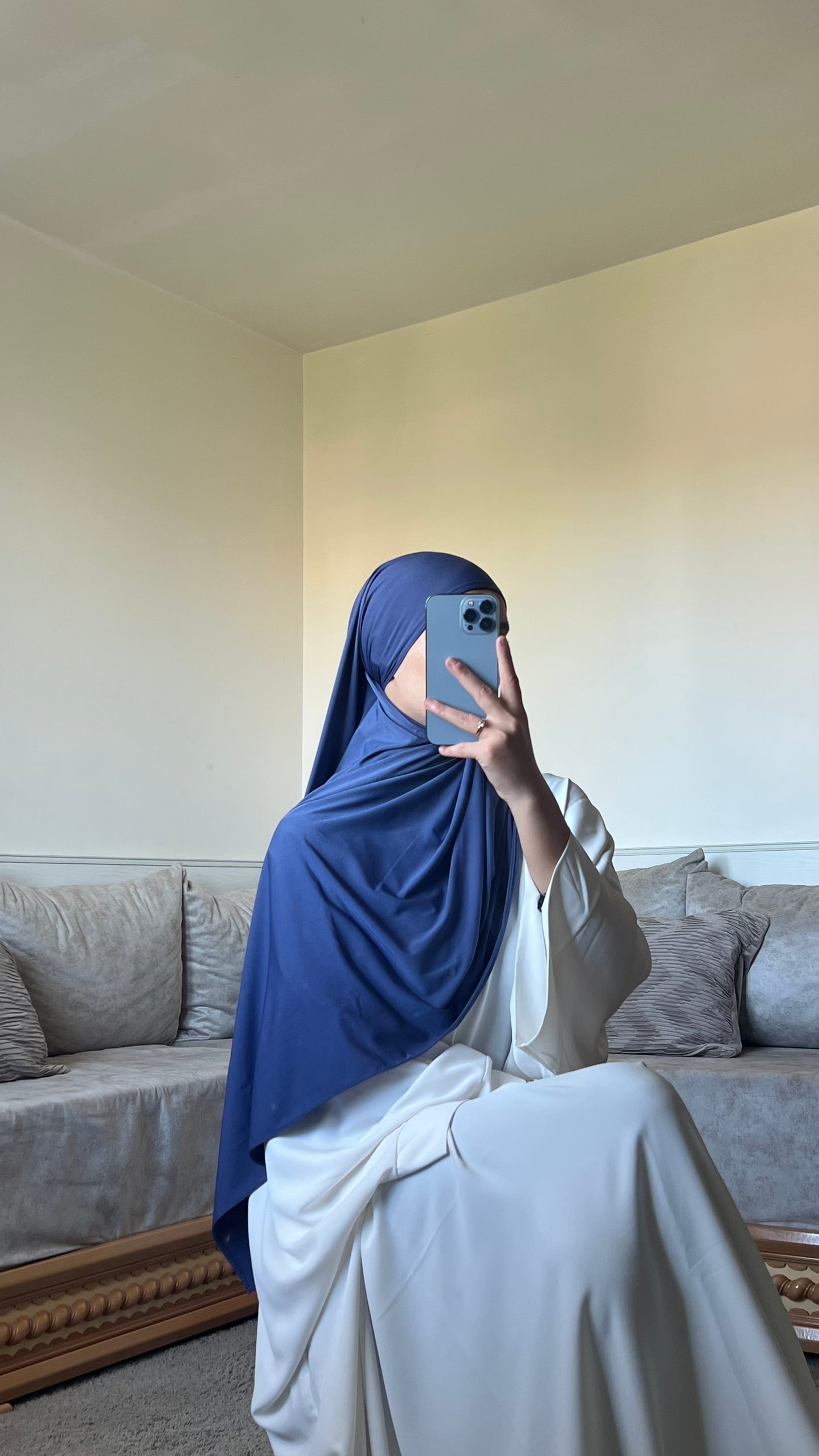 Voile jersey premium bleu océan