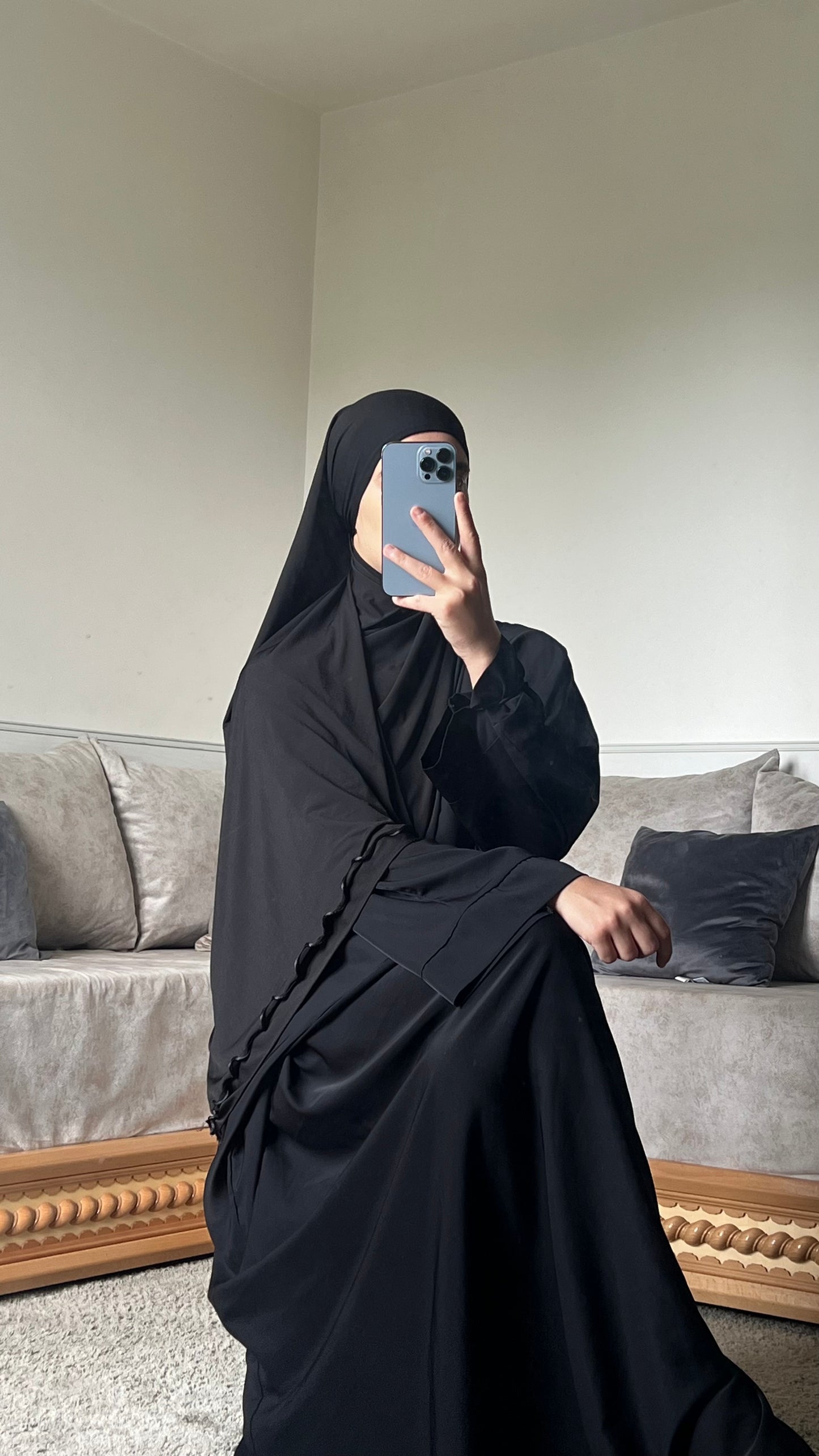 Voile jersey premium frisé noir