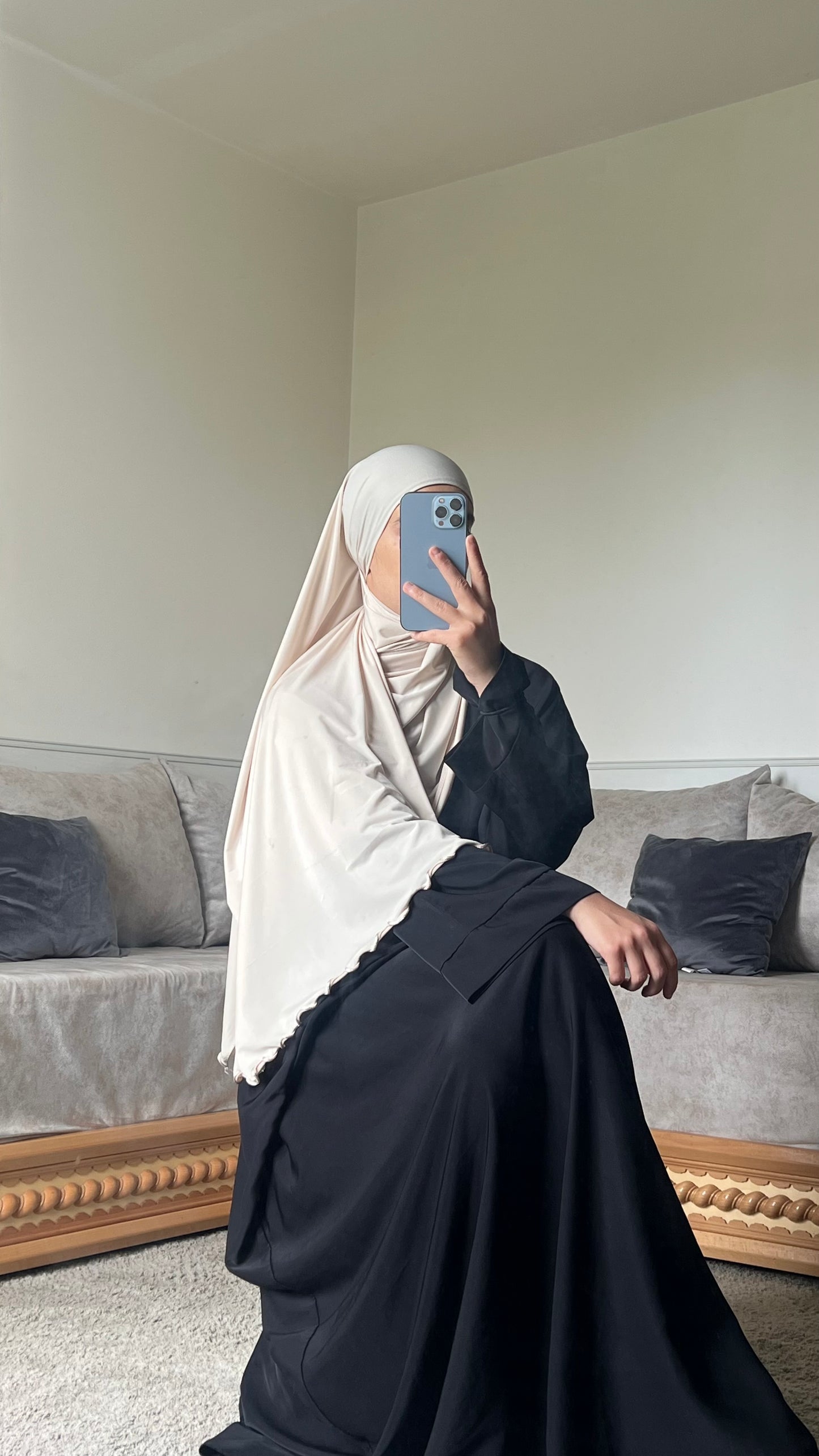 Voile jersey premium frisé beige