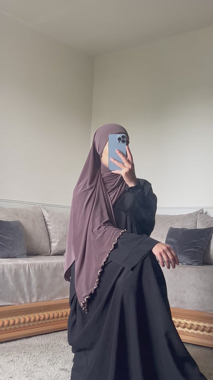 Voile jersey premium frisé mauve