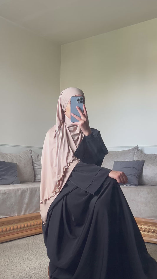 Voile jersey premium frisé crème