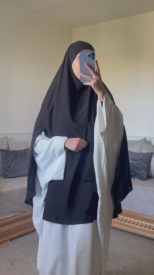 khimar à fente noir