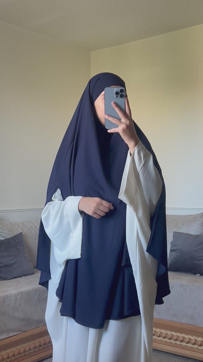Khimar a fente bleu nuit