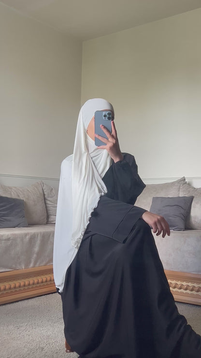 Voile jersey premium frisé blanc