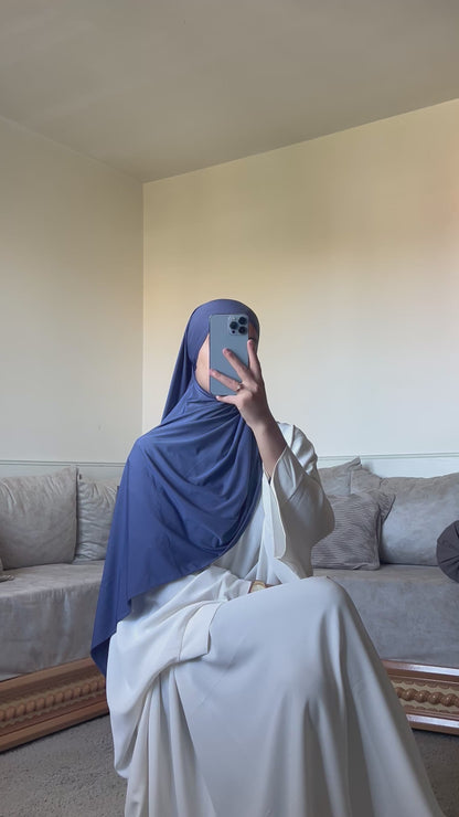 Voile jersey premium bleu océan