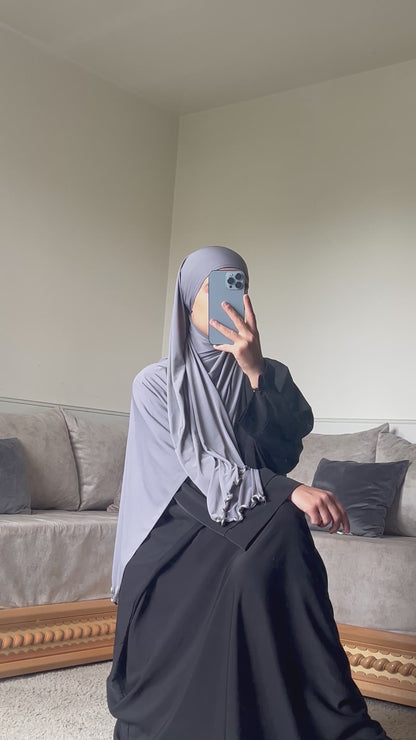 Voile jersey premium frisé gris